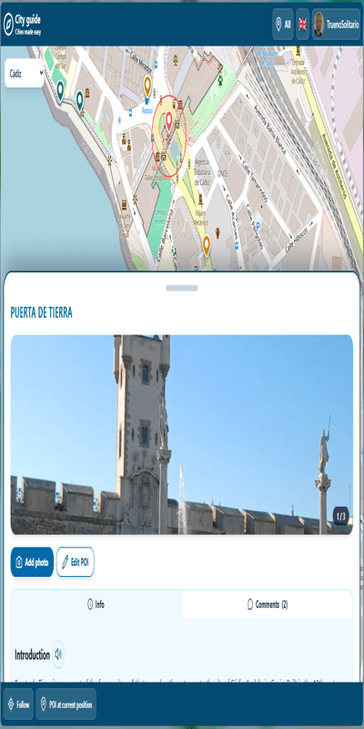 Ficha informativa de un lugar turístico en EZCities